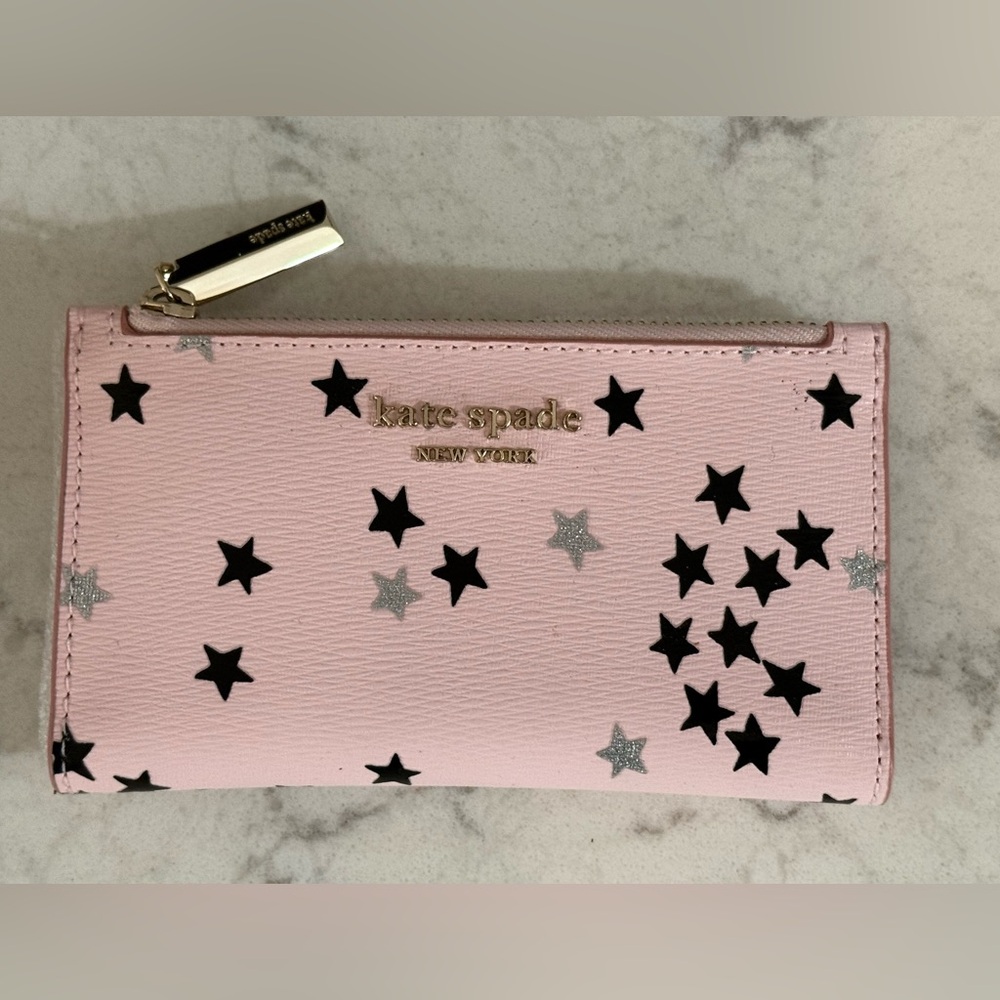 Kate Spade Spencer Confetti Stars slim bi-fold wallet